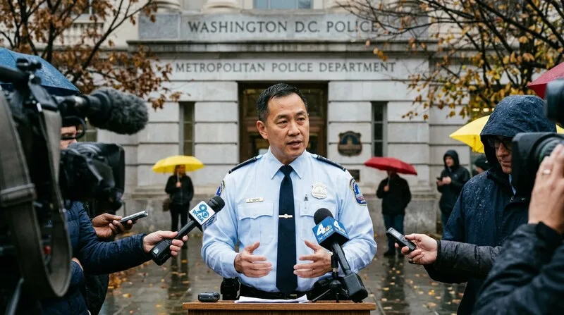 Voters at US polling station