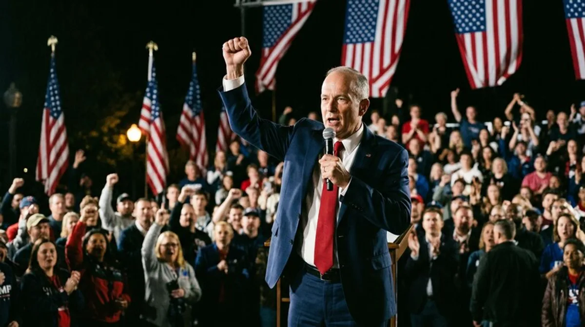 Republican rally with American flags at Georgia political event
