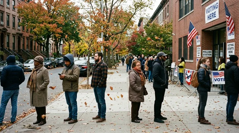 Voters discussing the country's direction at a community meeting